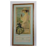 Vintage Framed Coca-Cola reproduction calendar