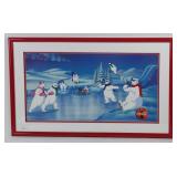 Framed Coca-Cola collectible "Winter Delight".