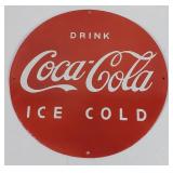 Vintage Coca-Cola "button" advertising sign