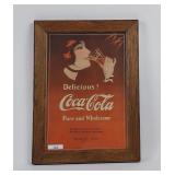 Vintage framed advertisement for The Coca-Cola