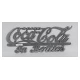 Vintage metal Coca-Cola radiator script plate