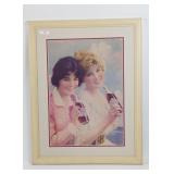 Vintage-style Coca-Cola framed print features two