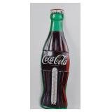 Vintage Coca-Cola embossed metal wall thermometer