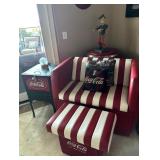 Coca-Cola One-Seater and ottoman Made from Vintage