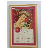 Vintage framed 1951 Coca-Cola calendar