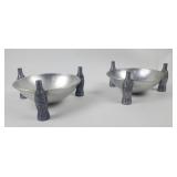 Four Vintage 1935 Coca-Cola aluminum pretzel bowls