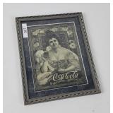 Vintage framed Coca-Cola print advertisement
