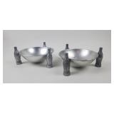 Two Vintage 1935 Coca-Cola aluminum pretzel bowls