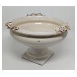 Antique Pedestal Bowl with Rose Adornments