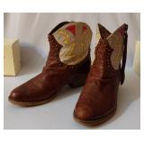 SAM EDELMAN Shane Brown Leather Studded Boots
