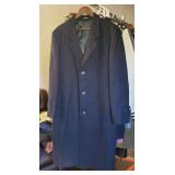 Meichen Mens Satin Lined Wool Overcoat