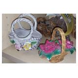 Pair of Vintage Capodimonte porcelain baskets