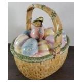 Ceramic Basket with Lid Easter Decor - Debbie Mumm
