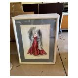 Marilyn Sotto Costume Art Original Drawing (Framed