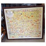 HUGE Vintage Map of Hollywood (Reproduced by