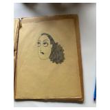 Lot (4) Pencil Sketches Elizibeth Scott