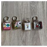 Lot (4) Euro Disney Key Fobs
