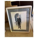 Marilyn Sotto Costume Art Original Drawing (Framed