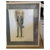 Marilyn Sotto Costume Art Original Drawing (Framed