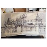 Main Street Euro Disney Original Sketches (2) Cert