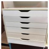 White 6 Drawer Cabinet (empty-no contents) .