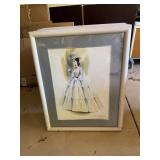 Marilyn Sotto Costume Art Original Drawing (Framed