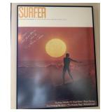 Surfer poster Signed by Lance Carson to Eddie 33 x