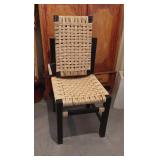 French solid wood reclining back dining chair