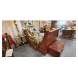Walnut Queen Sleighbed with a curved headboard