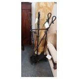 Vintage hand-forged black wrought iron fireplace