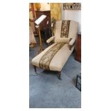 Antique upholstered chaise lounge