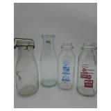 Antique milk bottles