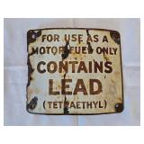 Gas pump lead sign - Original