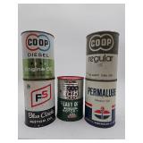 Vintage oil cans