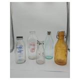 Antique milk bottles