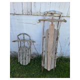 Vintage snow sleds