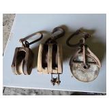 Vintage barn pulleys