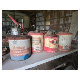Vintage oil cans