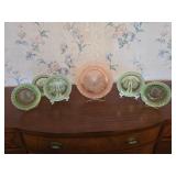 Vintage Depression glass plates