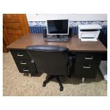 Office desk, chair, computer & printer