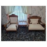 Antique Victorian carved wood chairs