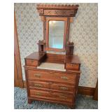 Antique Dresser w/ Mirror & Marble Top