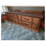 Vintage Long Lowboy Dresser / 4-Drawer Chest