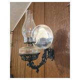 Vintage oil lamp with reflector