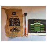 John Deere branding iron & sack