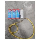 A/C Flush Kit w/ (3) Cans Flush Cleaner & Hose