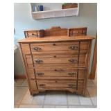 Antique 4-Drawer Wooden Dresser