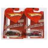 (2) Hot Wheels Valentines Qombee 35 Cadillac