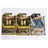 (3) Hot Wheels Cars of the Decades 30