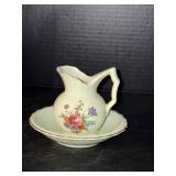 Vintage Mint Green Miniature Pitcher / Bowl Set